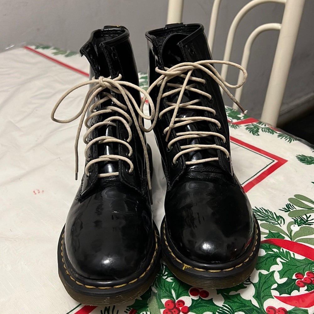 Dr. Martens 1460 Black patent Leather Boots US Sz 9 slip resistant work boots